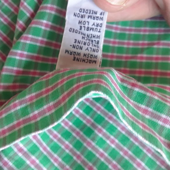 Pink / Green Polo by Ralph Lauren dress shirt - Picture 7 of 8